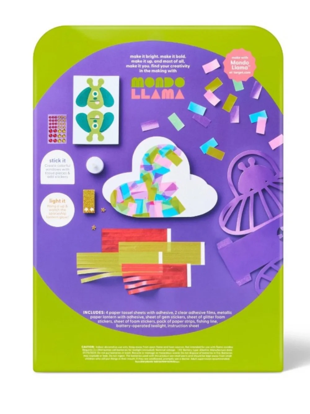 Mondo Llama Create-Your-Own Lit Space Dog Paper Lantern Craft Activity Kit